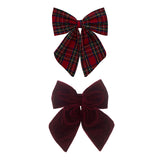 Tartan Agnes Bow Hair Clips - 2 Pack