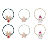Santa + Rudolph Hair Ponies - 6 Pack