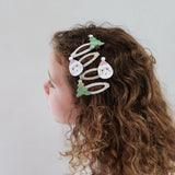 Santa + Christmas Tree Clic Clacs - Hair Clips - 4 Pack