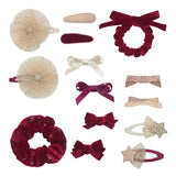 Filled Christmas Stocking Burgundy - Hair Clips + Ponies