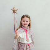 Rainbow Bright Fairy Wand - Gold Glitter Star