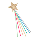Rainbow Bright Fairy Wand - Gold Glitter Star