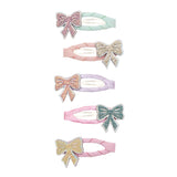 Sparkly Bow Mini Clic Clacs - Hair Clips - 5 pack