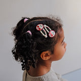 Scallop Framed Cherries Clic Clacs - Hair Clips - 2 pack