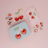 Scallop Framed Cherries Clic Clacs - Hair Clips - 2 pack