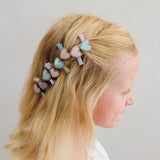Scalloped Heart Pastel Mini Hair Clips - 8 pack