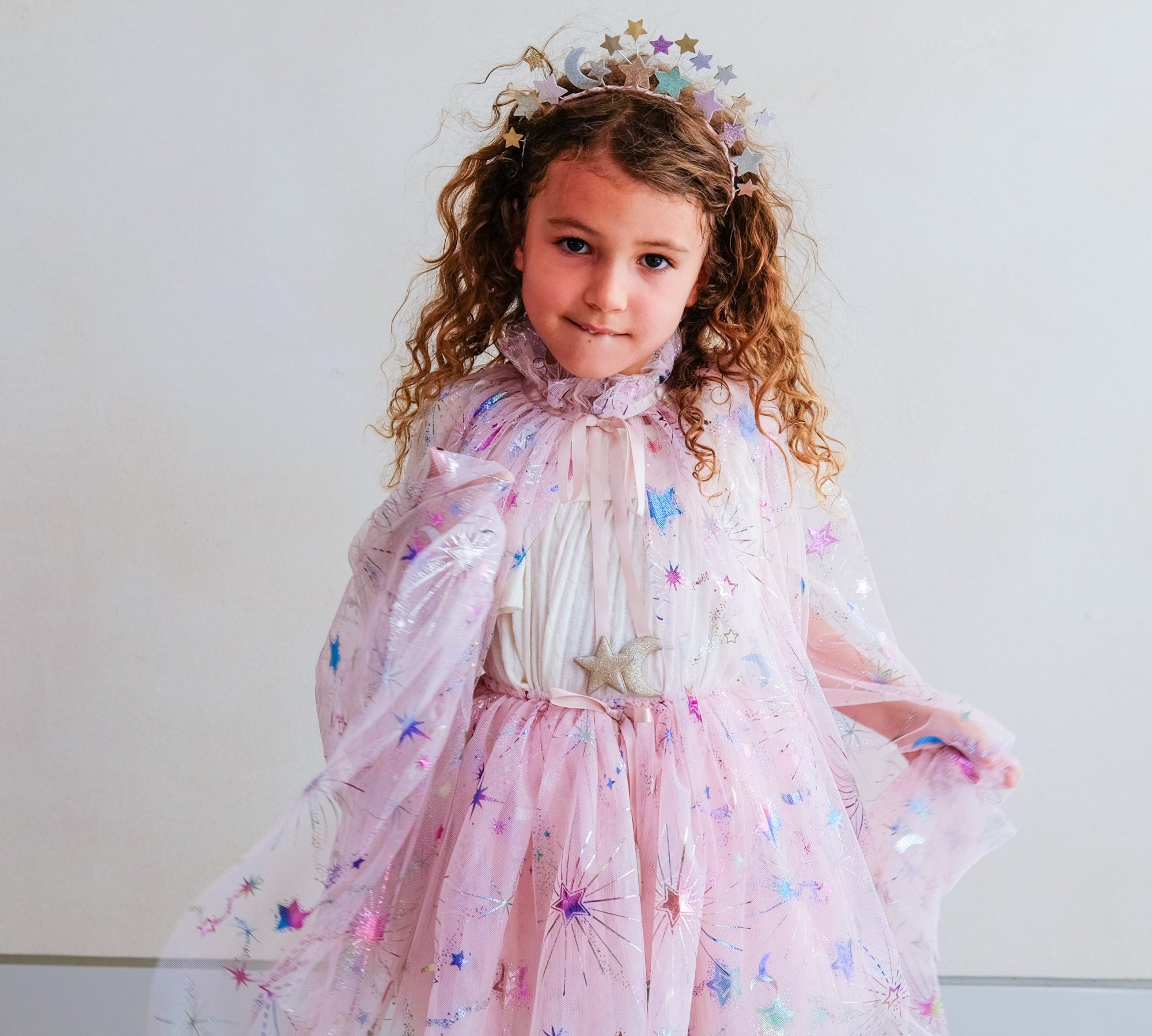 Celestial Holographic Star Cape - Pink