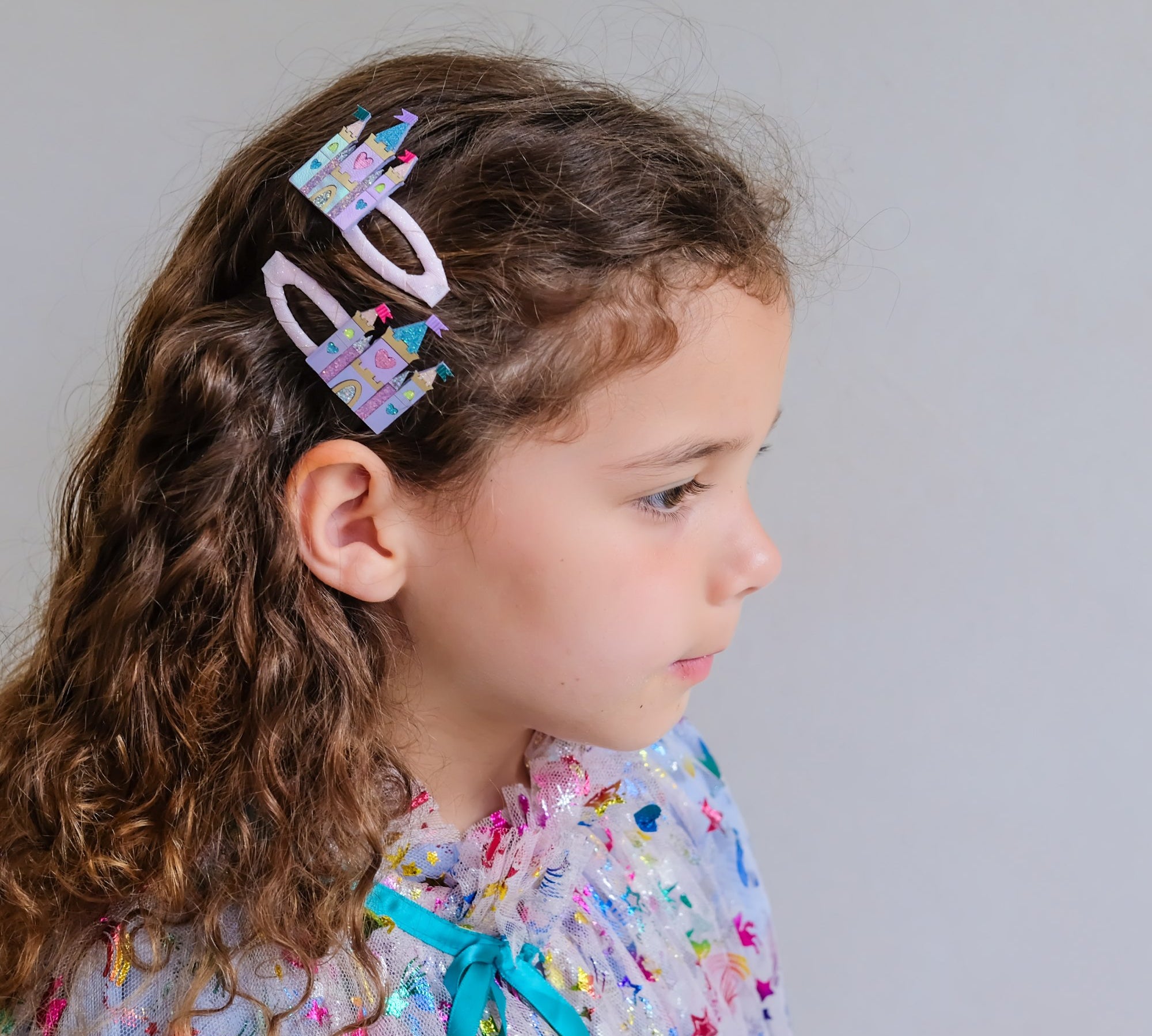 Enchanted Rainbow Castle Hair Clips - 2 pack
