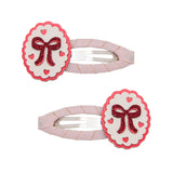Scalloped Frame Bow Hair Clips – 2 Pack