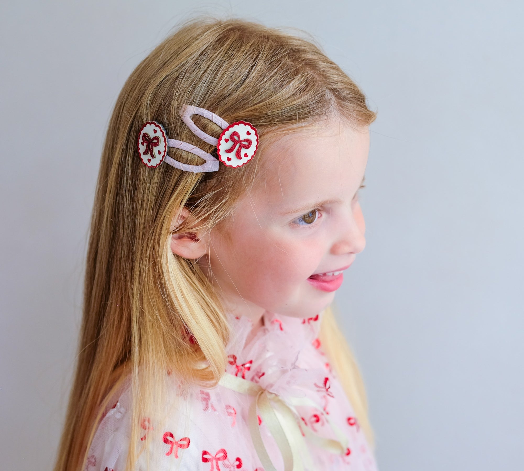 Scalloped Frame Bow Hair Clips – 2 Pack