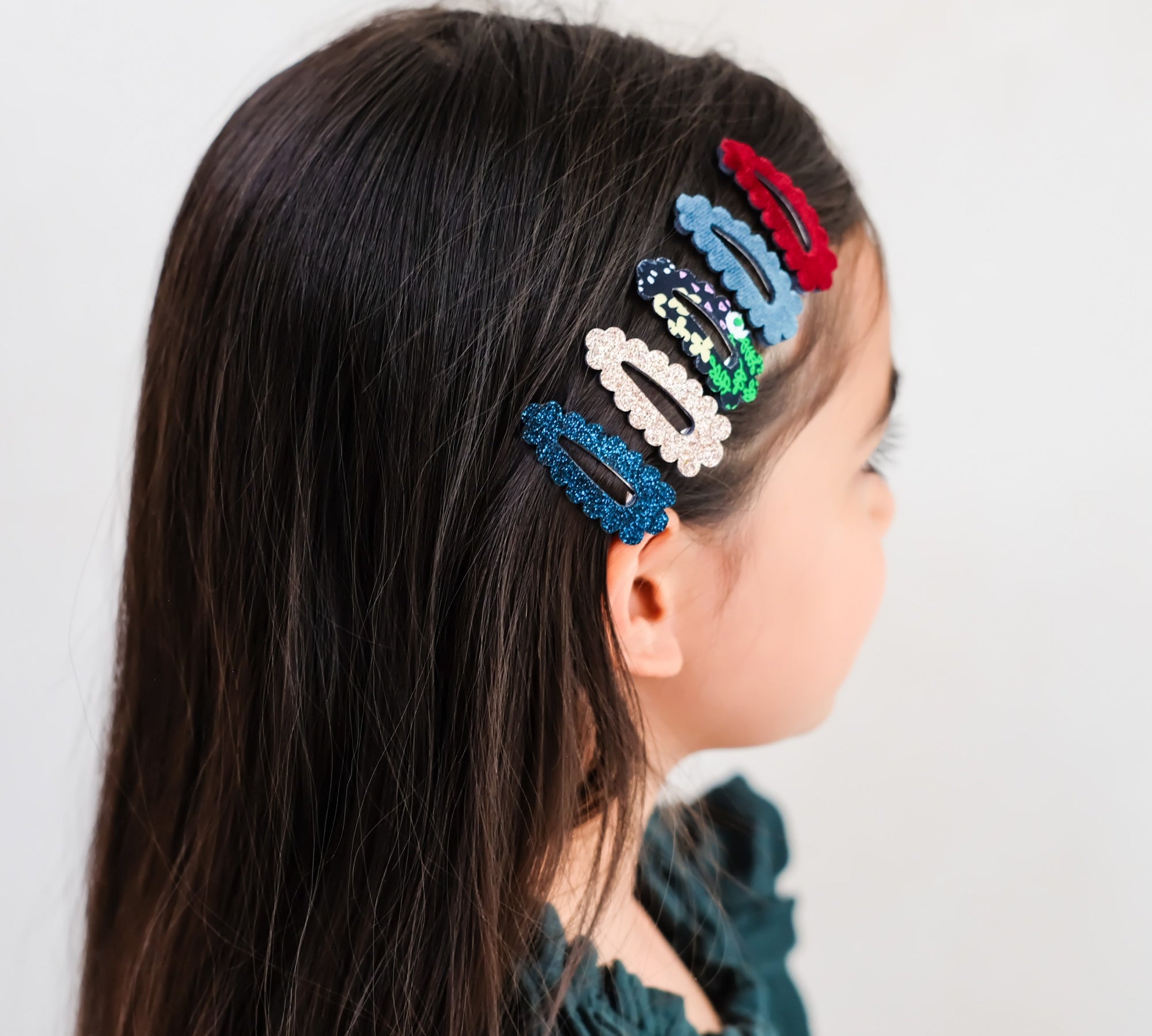 Blackberry Scalloped Mini Hair Clips – 5 Pack