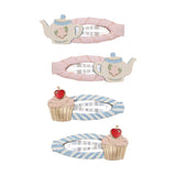 Tea + Cupcakes Hair Clips – 4 Pack