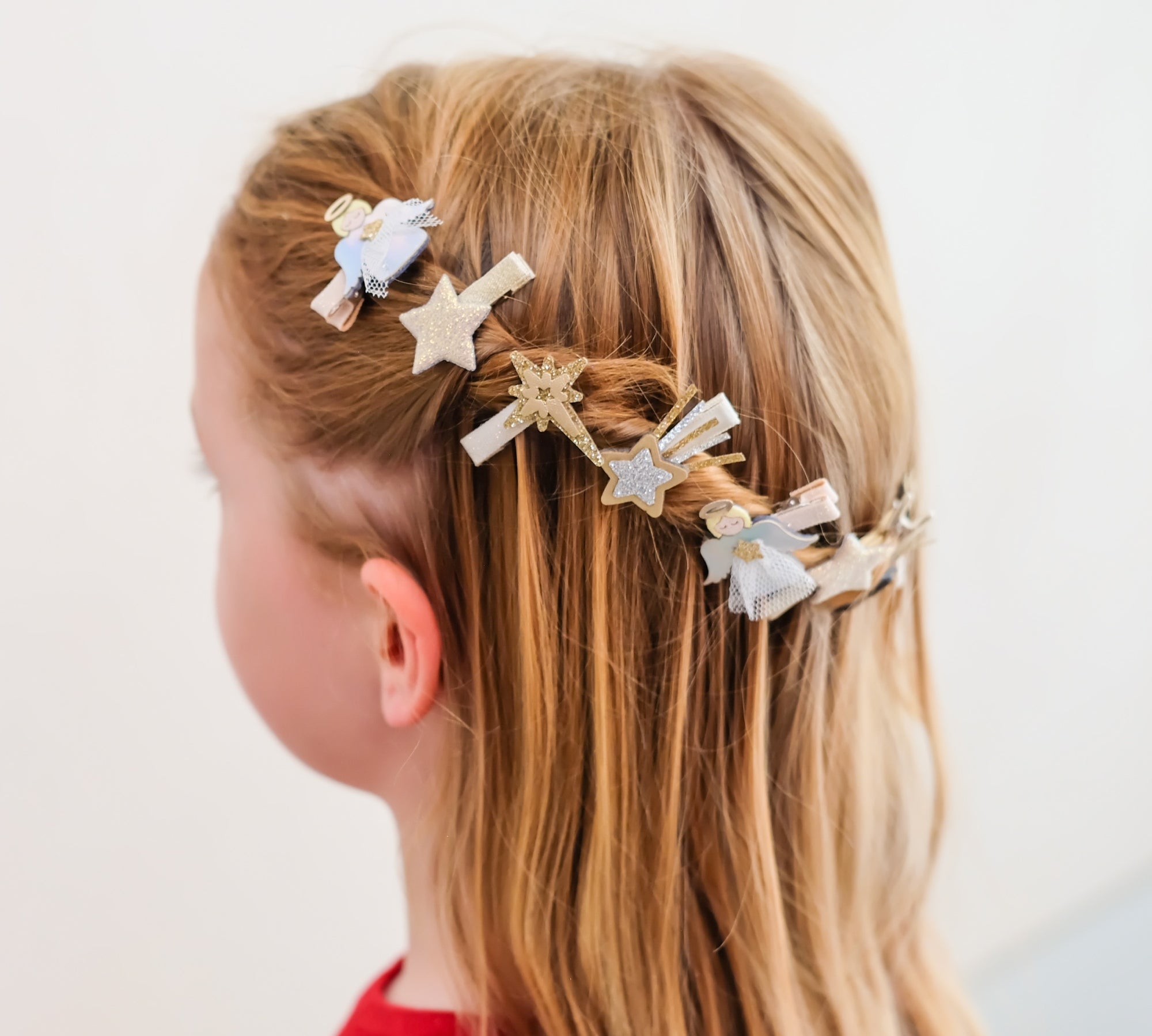 Sparkly Angel Hair Clips - 8 Pack