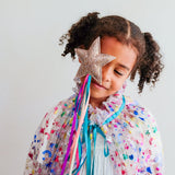 Rainbow Fairy Wand - Gold Glitter Star