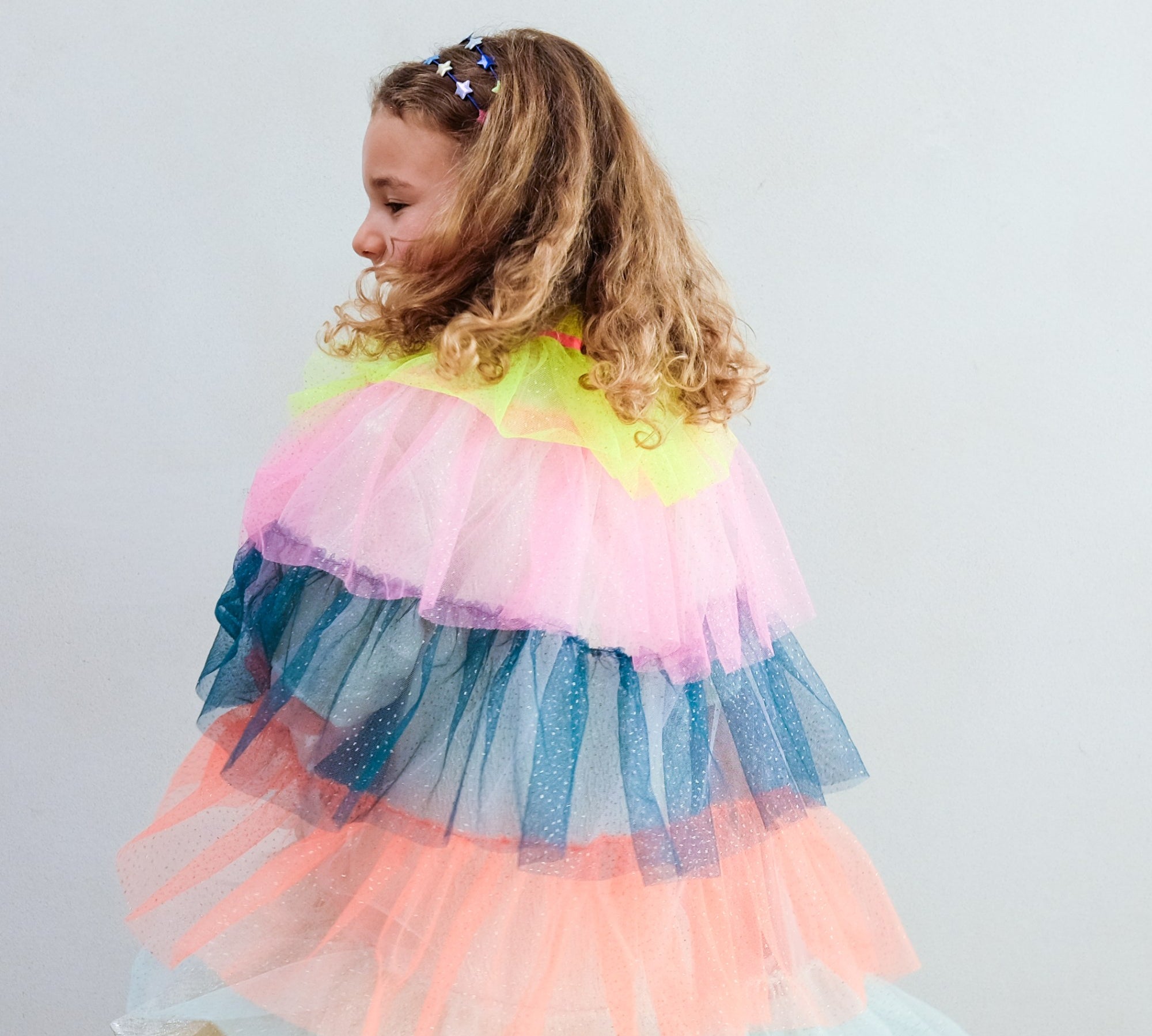 Ruffle Rainbow Glitter Cape