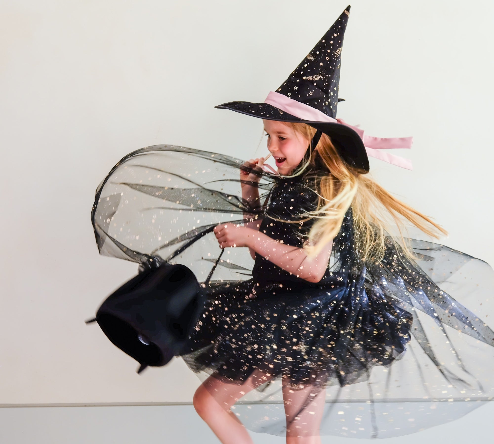 Black Star Speckled Witch Cape