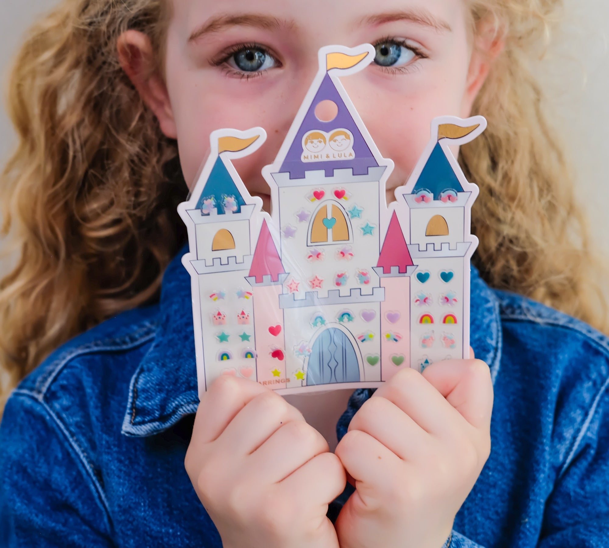 Rainbow Castle Stick-On Earrings