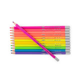 12 Neon Colouring Pencils - Les Schmouks