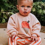 Mini Stripe Leggings - Orange + Sand