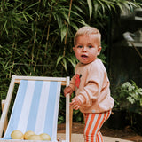 Mini Stripe Leggings - Orange + Sand