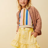 Kids Denim Peplum Skirt - Pastel Yellow