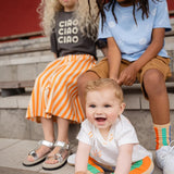 Multi Stripe Leggings - Jade Green + Sesame