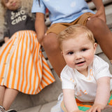 Kids Striped Midi Skirt - Orange + Sesame