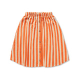 Kids Striped Midi Skirt - Orange + Sesame