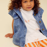 Mini Stripe Leggings - Orange + Sand