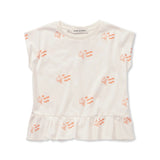 Ice Cream Print Peplum T-Shirt - Off-White