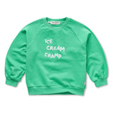 Kids Ice Cream Champ Raglan Sweatshirt - Jade Green