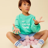 Kids Ice Cream Champ Raglan Sweatshirt - Jade Green