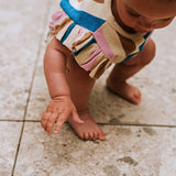 Multi-Stripe Ruffle Baby Romper - Sesame