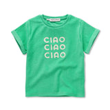 Kids ‘Ciao’ Terry T-Shirt - Jade Green