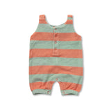 Striped Terry Baby Jumpsuit - Silt Green