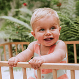 Striped Terry Baby Jumpsuit - Silt Green