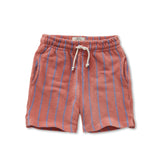 Kids Mini Stripe Terry Shorts - Rose Dawn