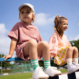 Kids Mini Stripe Terry Shorts - Rose Dawn