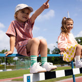 Kids Mini Stripe Terry Shorts - Rose Dawn