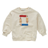 Kids Pencil Print Sweatshirt - Ivory