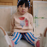 Kids Stripe Winter Legging - Pink + Blue