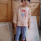 Kids Stripe Winter Legging - Pink + Blue