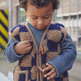Kids Merino Wool Bodywarmer - Brick Blue