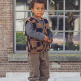Kids Merino Wool Bodywarmer - Brick Blue