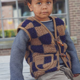 Kids Merino Wool Bodywarmer - Brick Blue