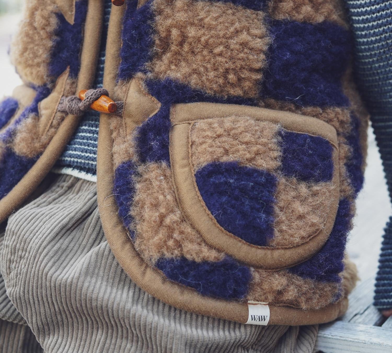 Kids Merino Wool Bodywarmer - Brick Blue