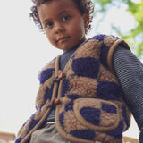 Kids Merino Wool Bodywarmer - Brick Blue