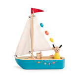 Wooden Sail Boat + Dog Character