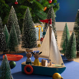 Wooden Sail Boat + Dog Character