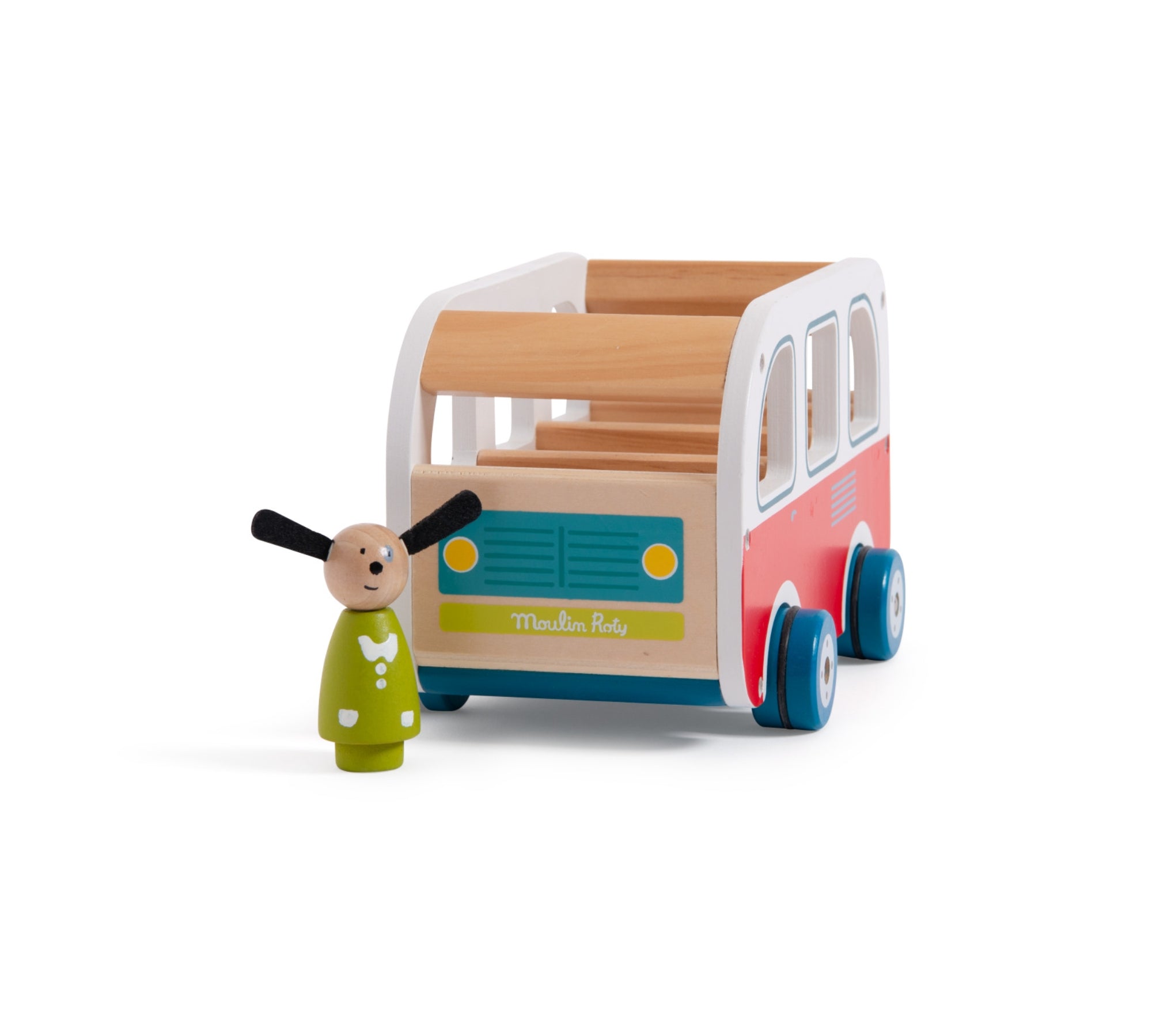 Wooden Bus + Dog Character
